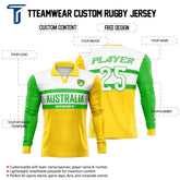 Custom Australia Long Sleeve Rugby Social Jersey